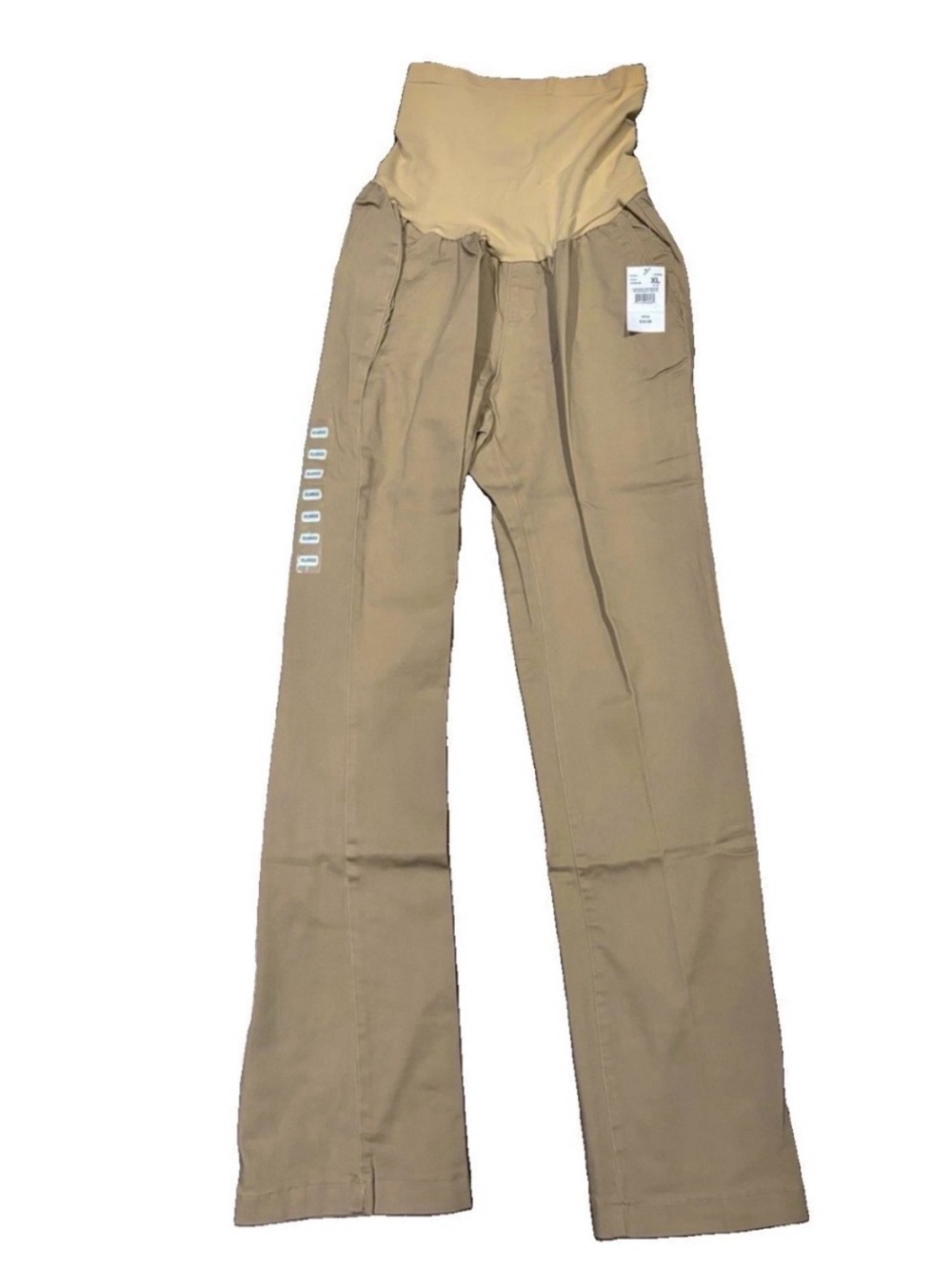 NWT Indigo Blue Maternity Khaki Flare Pants XL Over Belly